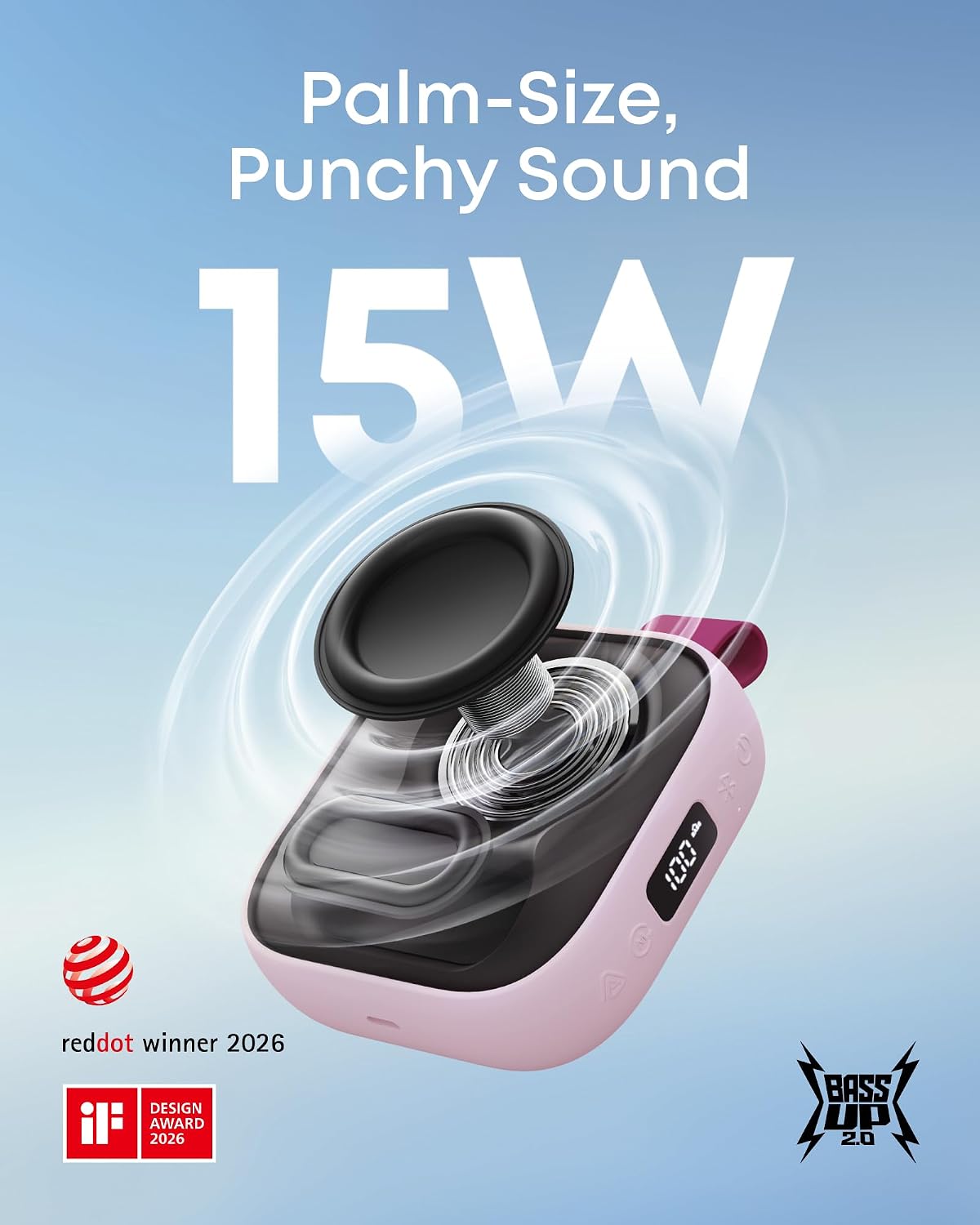 Anker Soundcore Boom Go 3i Portable Bluetooth Speaker | Pink