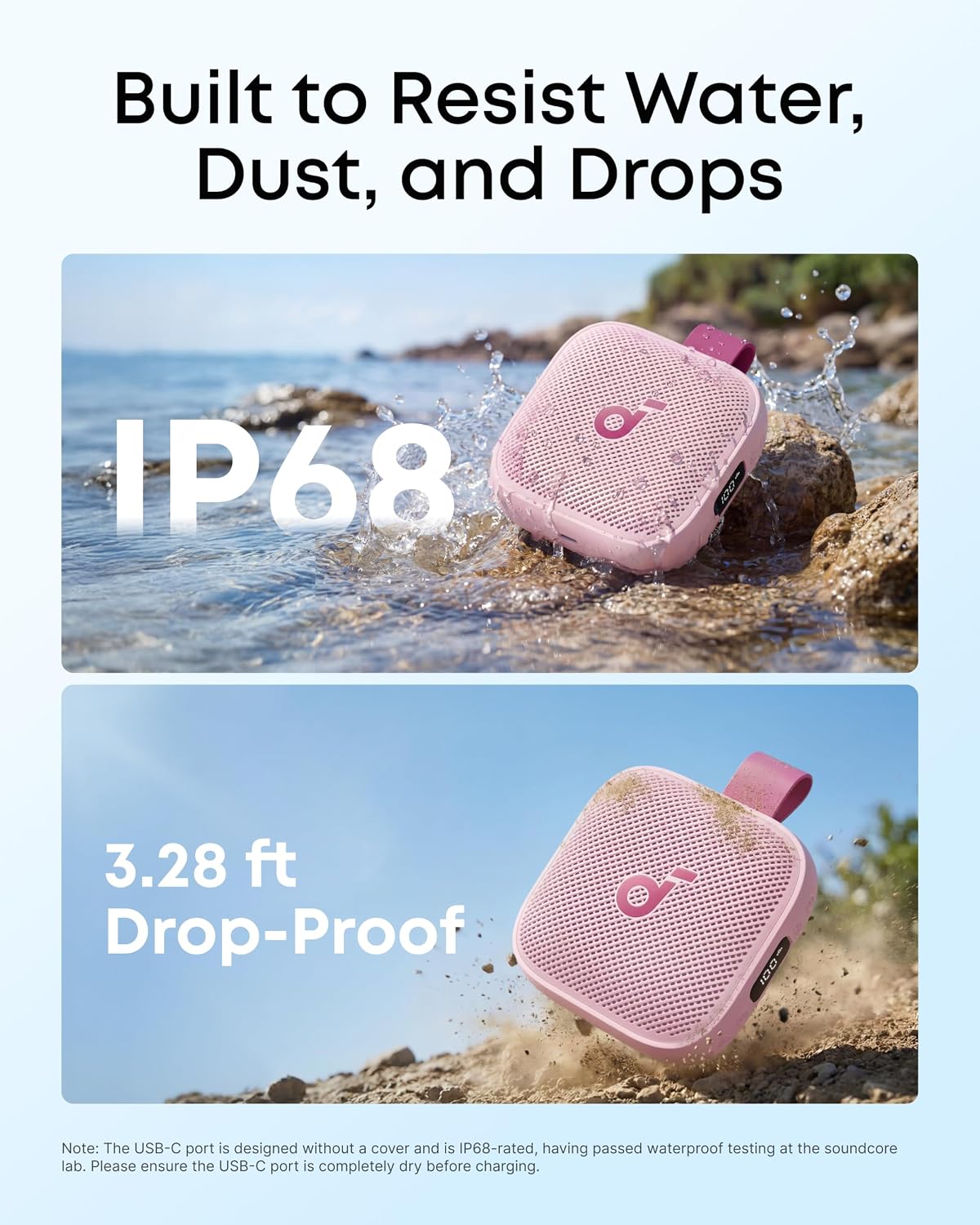 Anker Soundcore Boom Go 3i Portable Bluetooth Speaker | Pink