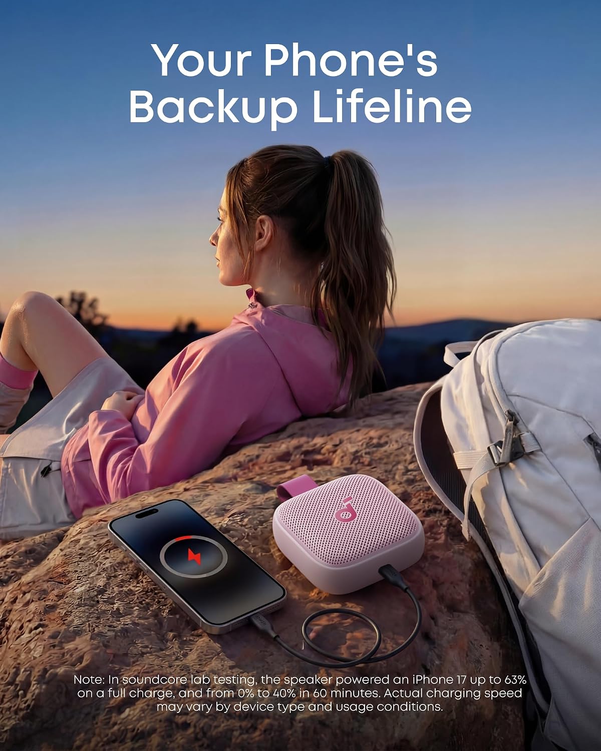 Anker Soundcore Boom Go 3i Portable Bluetooth Speaker | Pink