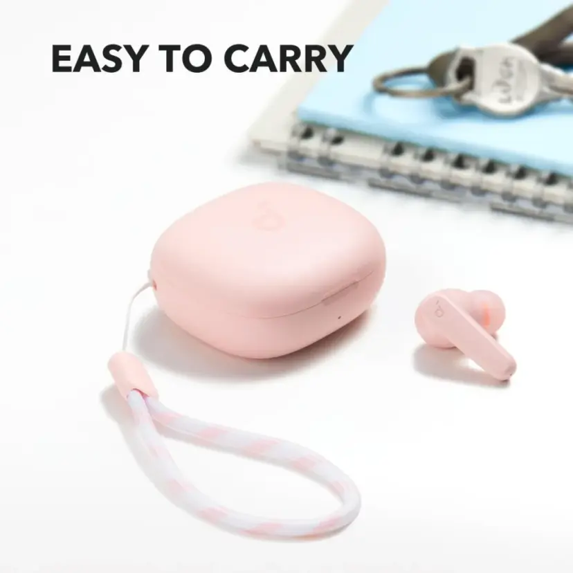 ANKER Soundcore R50i True Wireless in-Ear Earbuds with 30H+ Playtime, Clear Calls & High Bass, IPX5, Soundcore Connect App with 22 Preset EQs | Pink