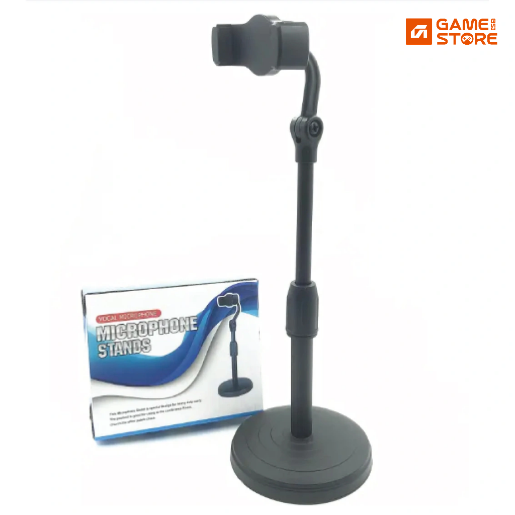 Vocal microphone stand with adjustable height