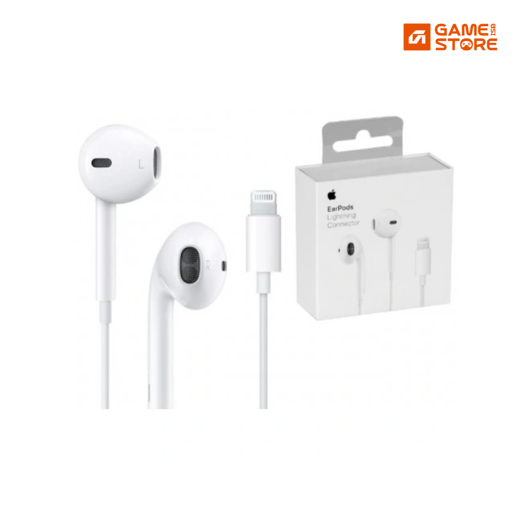 Apple Original EarPods Lightning with inline remote and mic, white wired earphones for iPhone