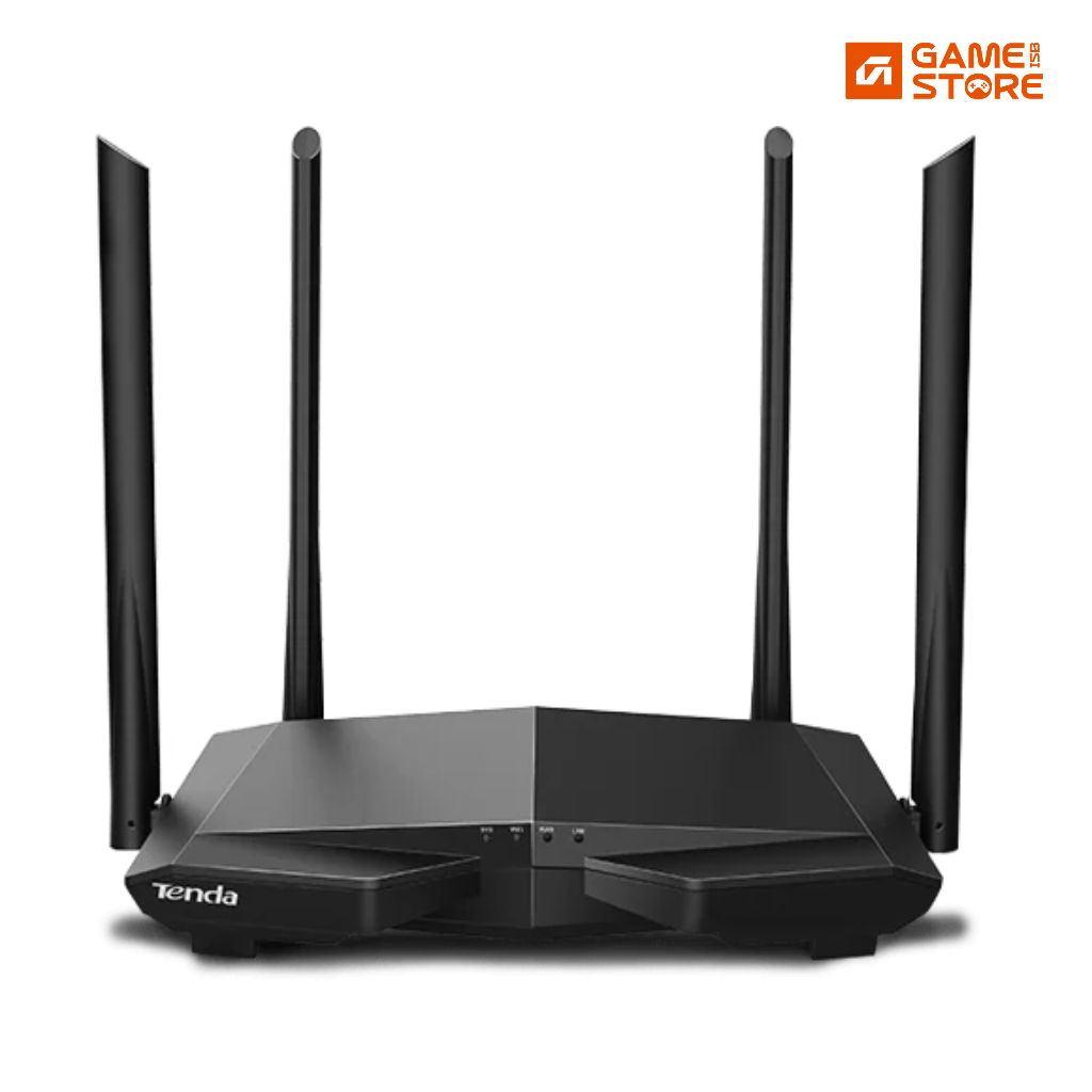 Tenda AC6 AC1200 dual band router with four external antennas front view