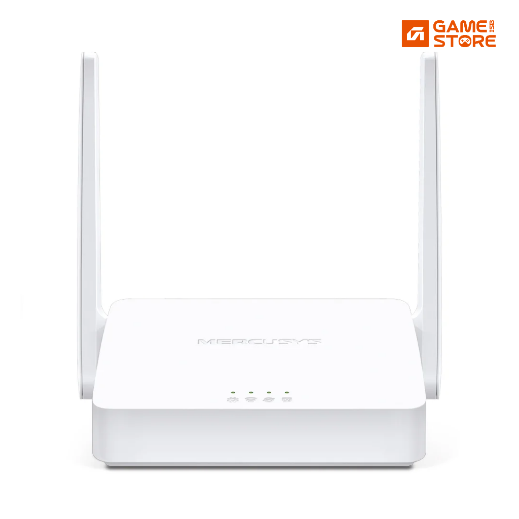 Mercusys MW302R 300Mbps router front view with two 5dBi antennas
