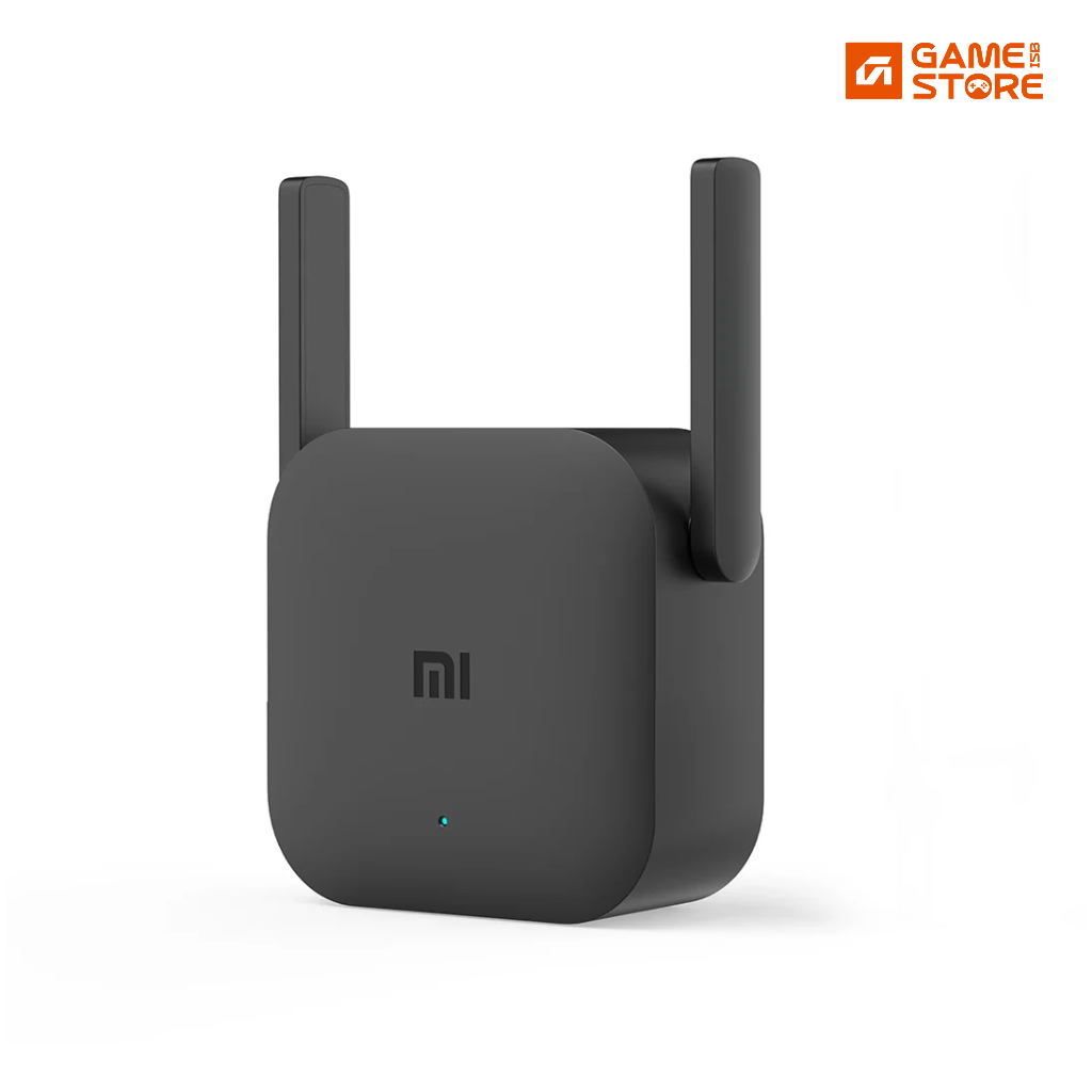 Xiaomi Mi WiFi Repeater Pro 300Mbps WiFi extender with two antennas plugged into a wall socket