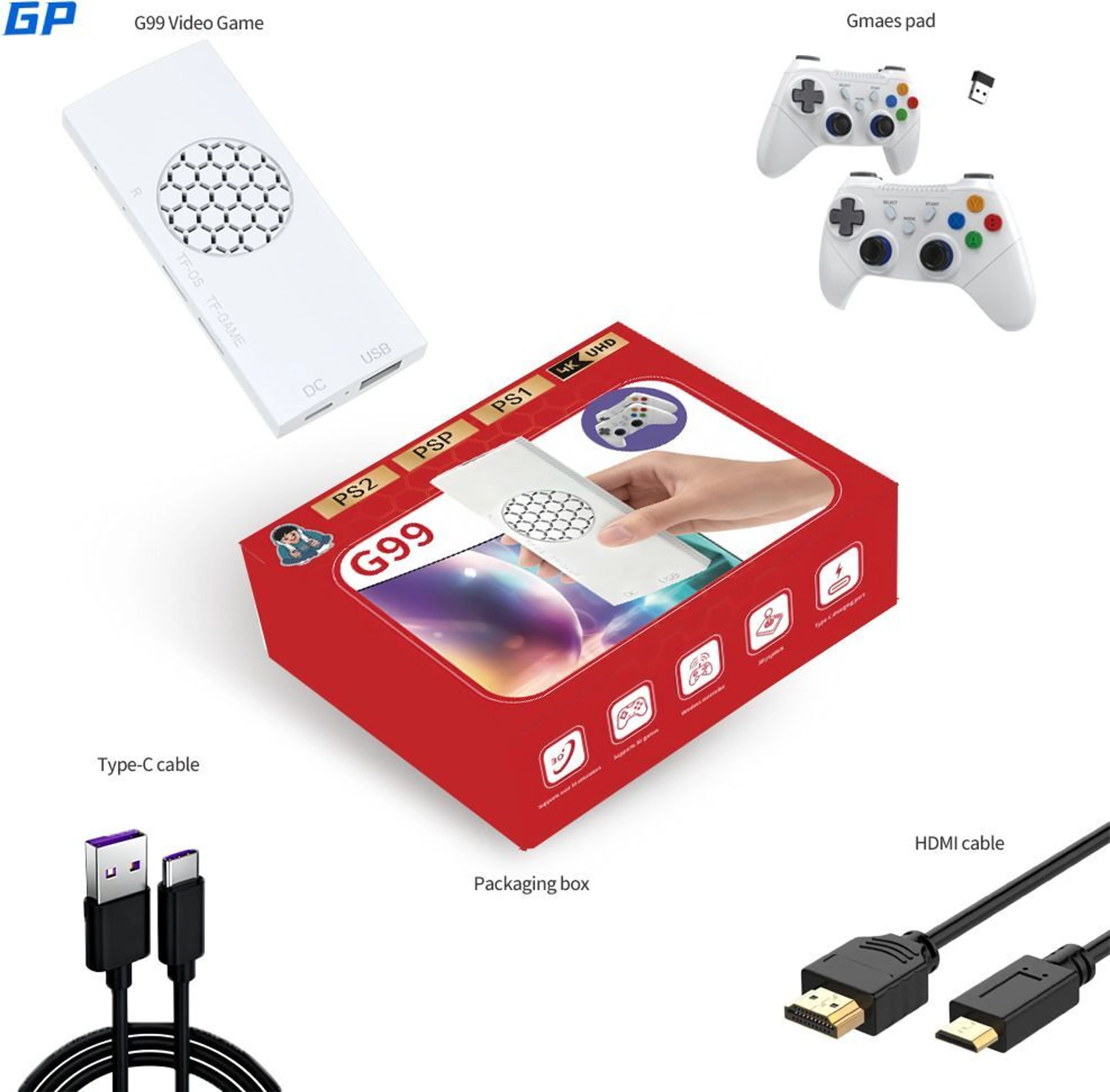 G99 Retro Game Stick Console – Best G99 Retro Game Stick Console with 2.4G Dual Wireless Video Game Controllers with Plug & play, Supports 35 simulator, 3D Games & Joystick, 128 GB with 30+ Emulator, Game Box with HDMI Output, Full 4K HD Gaming Consolerice Plug & Play Gaming