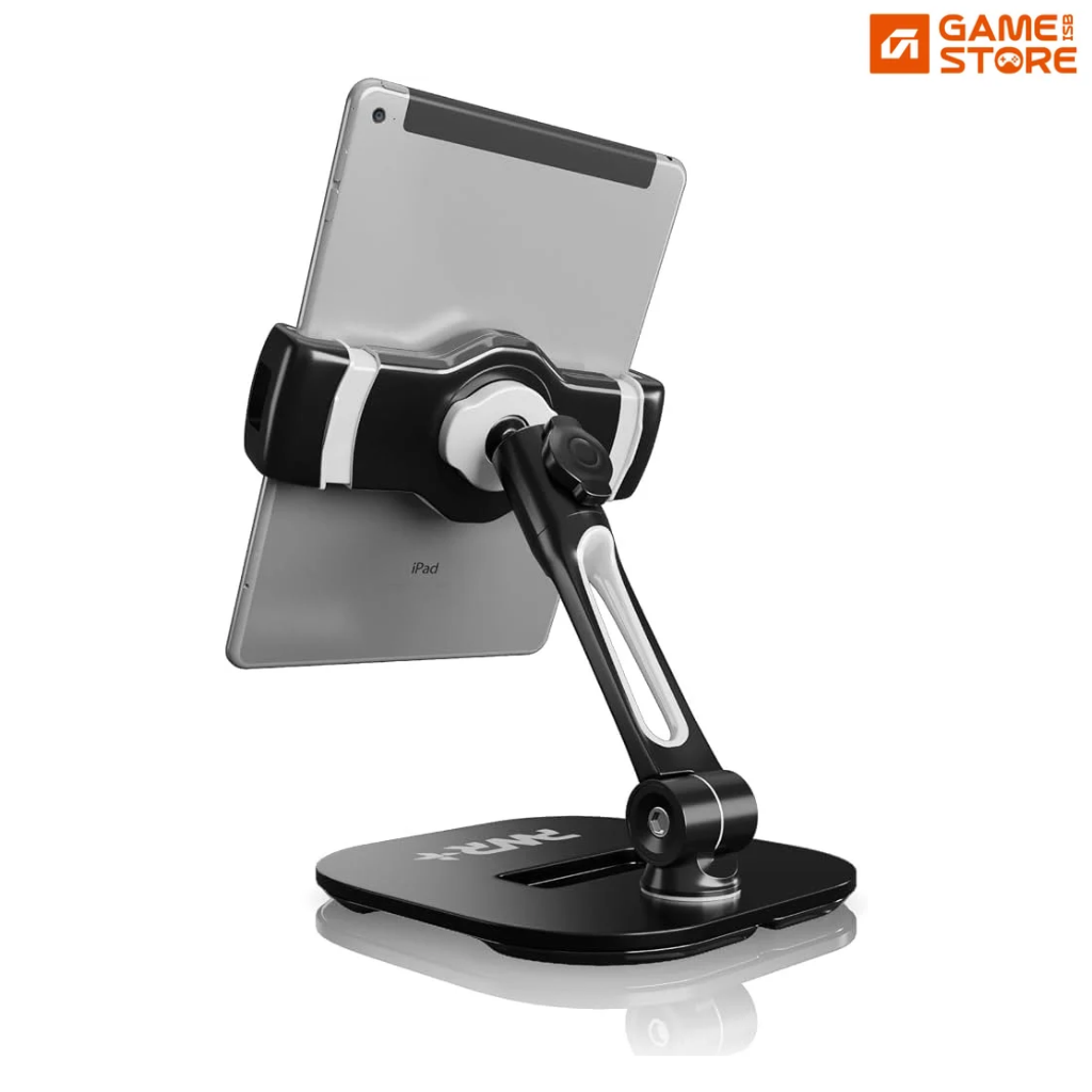 Foldable 6.5 inch mobile phone stand holding a phone on a desk
