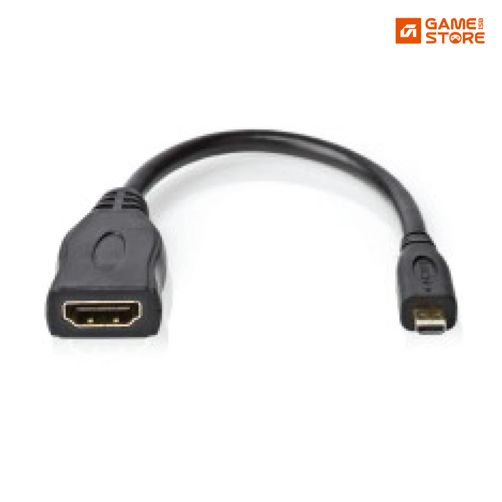 Micro HDMI male to HDMI female adapter front view