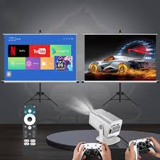HCS350 MAX Android gaming projector with 2 wireless controllers and voice remote