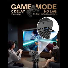 HCS350 MAX Android gaming projector with 2 wireless controllers and voice remote