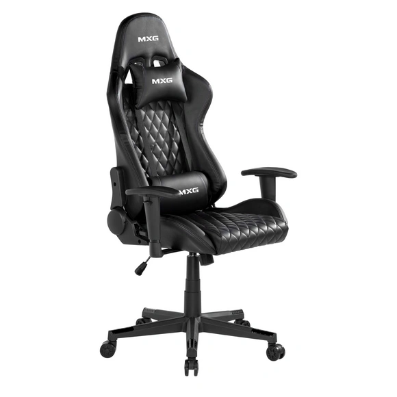 MXG GCH-01 diamond quilted PU gaming chair in black with headrest and lumbar support, one of the best gaming chairs in Pakistan